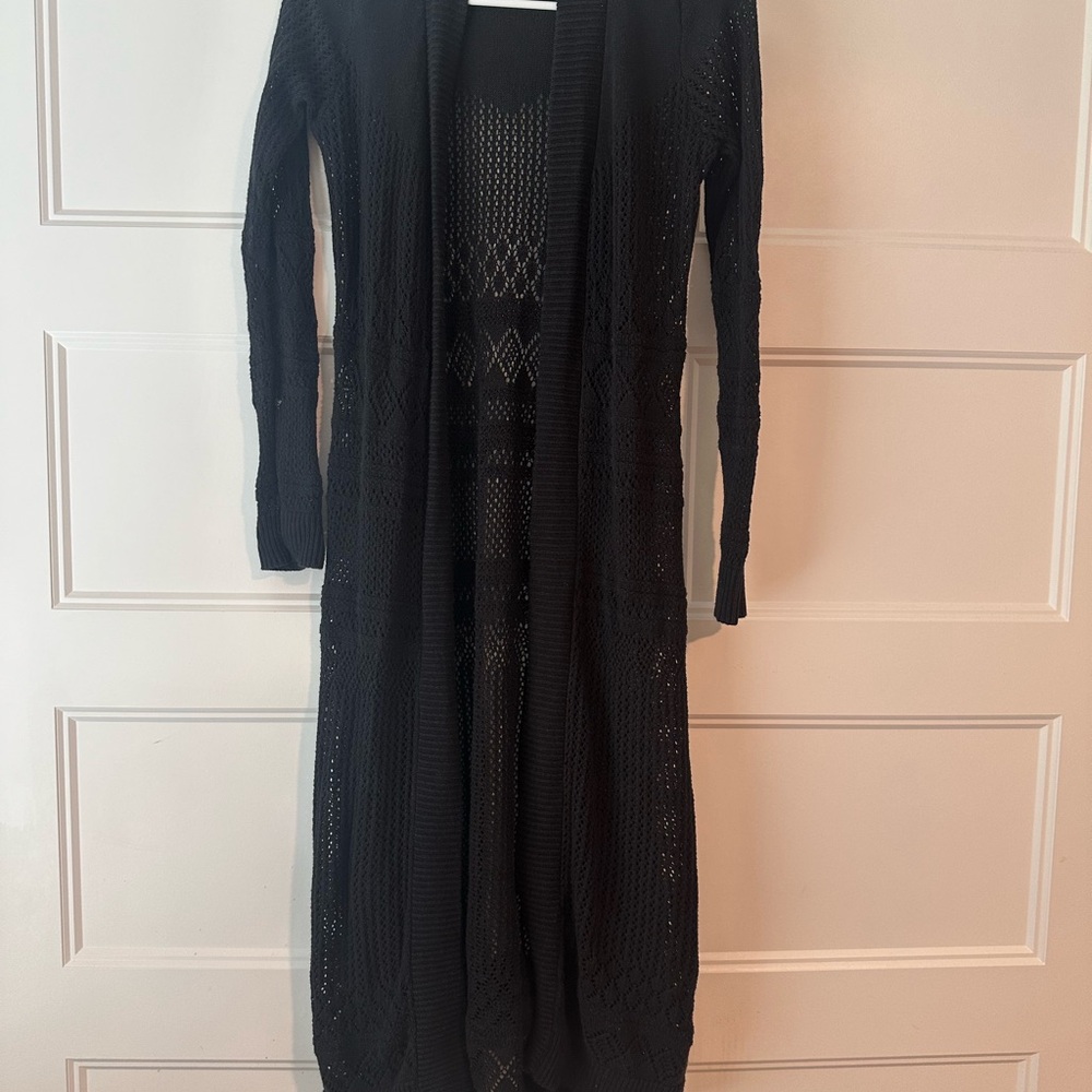 Black Long Knit Cardigan